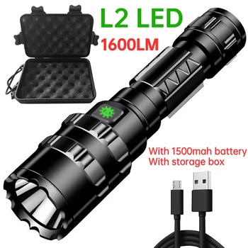 L2 Светодиодный тактический фонарик USB Перезаряжаемый фонарь 5 Режимов Водонепроницаемый Охотничий фонарь для походов на открытом воздухе Аварийный фонарь для кемпинга  5