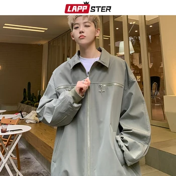LAPPSTER Корейская мода Университетские куртки на молнии Пальто Y2k Уличная одежда Куртки-ветровки Японские звезды Куртки-бомберы Harajuku  5