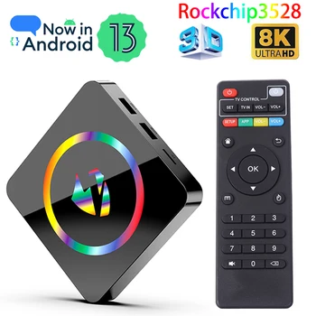 LEMFO T1 Android 13 TV Box Rockchip 3528 4 ГБ 64 ГБ 8 К Декодирование 2,4 Г/5 Г Wifi Поддержка Google Voice Новая Смарт-приставка 2023  5