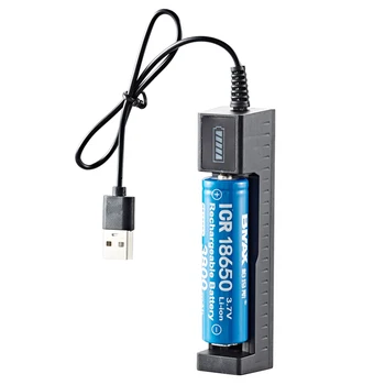 LIULIU USB Smart Зарядное Устройство с одним слотом Адаптер для зарядки с индикатором Литиевая батарея 18650 Маленькое Зарядное Устройство Вентилятор Фонарик  1