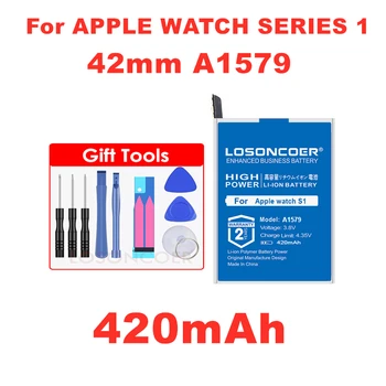 LOSONCOER 420mAh A1579 Аккумулятор Для Apple watch Series 1 Series 2 38 мм 42 мм Реальная Емкость Series1 Series2 Аккумулятор  4