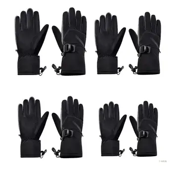 M5TC 1 Пара водонепроницаемых противоскользящих теплых перчаток унисекс с карманом на молнии и регулируемой манжетой Win  5