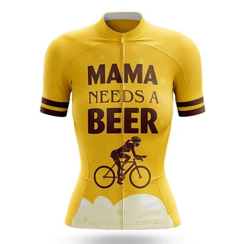 Mama Needs A Beer Женская велосипедная майка с коротким рукавом, велосипедная одежда, одежда для горных дорог, одежда для велосипедных гонок, одежда для MTB  2