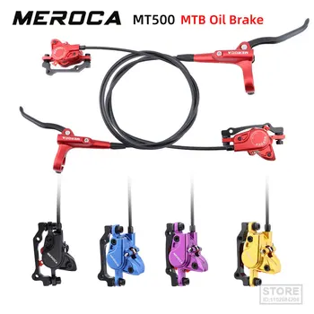 MEROCA MTB Гидравлические Тормоза Велосипедный Комплект Дисковые Тормоза Для Горного Велосипеда Двухпоршневой Суппорт С Ротором 160 мм Велоспорт  5