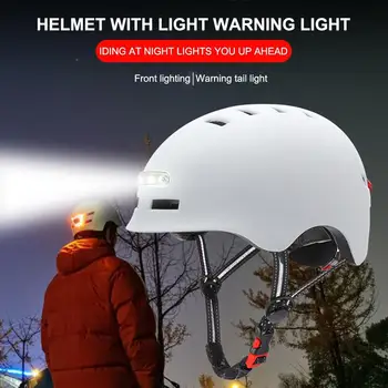 MTB Велосипедный Умный шлем С световой сигнализацией, Безопасный Шлем для дорожного велосипеда, Мотоцикла, скутера  5