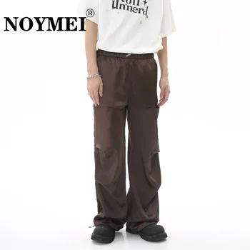 NOYMEI, индивидуальный плиссированный дизайн, Свободные быстросохнущие повседневные спортивные брюки, Корейские модные мужские брюки свободного кроя WA1905  5