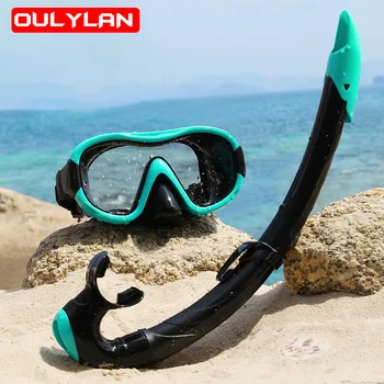 Oulylan Профессиональная маска для подводного плавания с маской и трубкой, очки для подводного плавания, набор легких дыхательных трубок, маска для подводного плавания  5