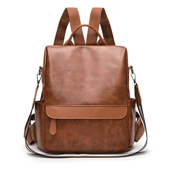 QiaoSanSan Новая Ретро-женская сумка-мессенджер на одно плечо, Универсальная сумка, Женский повседневный рюкзак, Прошитая кожаная молния  5