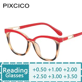 R56651 Модные двухцветные очки для чтения с сращиванием +1.00 +2.00 +3.00 Очки для дальнозоркости с пружинным шарниром большого размера Tr90  10