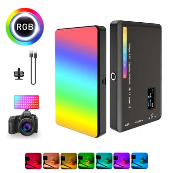 RGB LED Video Light Photography Заполняющая Панель Освещения Камеры CRI95 + 2500-9000K ЖК-Дисплей 