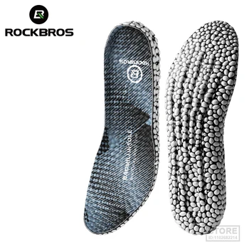 ROCKBROS для пеших прогулок и бега Унисекс-стельки для обуви из пенополиуретана с рисовыми частицами, дышащие Мягкие, защищающие колени Шаблоны для ног  5
