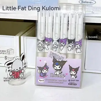 Sanrio 6 шт. в упаковке Нейтральная ручка Kuromi Water Pen для девочек с высоким качеством, Новые мультяшные студенты, Нейтральная ручка 0,5 мм  5