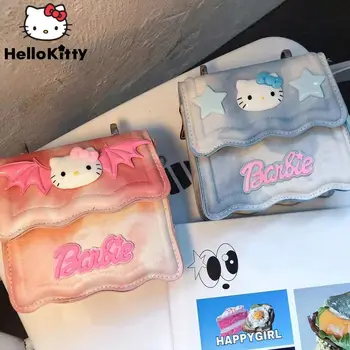 Sanrio Cute Hello Kitty Женская Звездная Сумка Через Плечо Y2k Опрятная Милая Студенческая Сумка Через Плечо Корейская Модная Роскошная Женская Сумка На цепочке  5