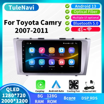 T7plus AI Voice Беспроводная автомагнитола CarPlay Android для Toyota Camry 7 XV 40 50 2006 - 2011 Автомобильный мультимедийный GPS 2din автомагнитола 4G  1