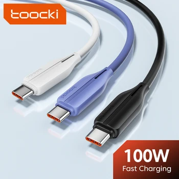 Toocki6a USB Type C Кабель Для Huawei Honor 100 Вт Быстрая Зарядка Зарядное Устройство USB C Кабель для Передачи данных Кабель Для Xiaomi USB C Super Charge 1 М 2 М  5