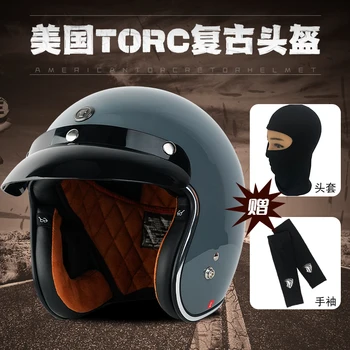 TORC T50 Высокопрочный ABS Классический ретро шлем 3/4. Для Harley Мотоциклетный круизный защитный шлем для мужчин и женщин  5