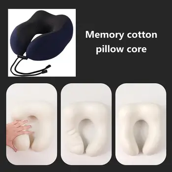 U-образная подушка для путешествий, предотвращающая наклон головы, Удобная подушка из пены с эффектом памяти для поддержки шеи, прочная для дома  4