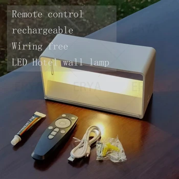 USB Беспроводной настенный ночник с датчиком человеческого тела, светодиодный перезаряжаемый светильник с затемнением для прикроватной тумбочки, спальни, коридора, настенных светильников для дома  5