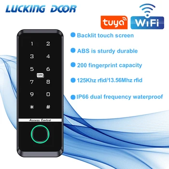 WIFI Приложение TUYA Биометрический контроллер доступа по отпечаткам пальцев Клавиатура IP66 Водонепроницаемая RFID IC карта Автономная система контроля доступа к двери  10