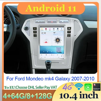 Автомагнитола Android Auto, центральное головное устройство с ЖК-дисплеем, мультимедийный видеоплеер, беспроводной Carplay для Ford Mondeo 4 MK4 2007-2010  5