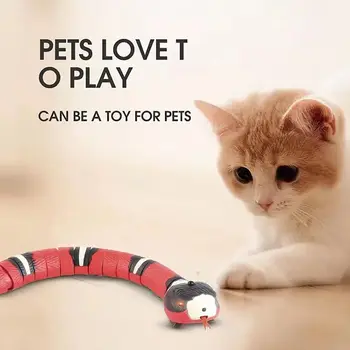 Автоматическая зарядка через USB, игрушки для кошек, аксессуары для кошек, умный датчик, поддельная игрушка-змея, игра, интерактивные игрушки для кошек, дом  5