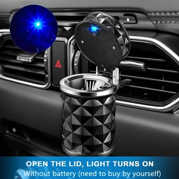 Автомобильная чашка-пепельница для сигарет с крышкой со светодиодной подсветкой Портативный Съемный Автомобильный Держатель для Пепельницы Автоаксессуары для сигарет  4
