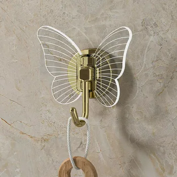 Акриловый декоративный Крючок без перфорации, роскошный Креативный Крючок в форме бабочки, Держатель для ключей, Вешалка для мелочей в ванной комнате, Вешалка для хранения шляп  5