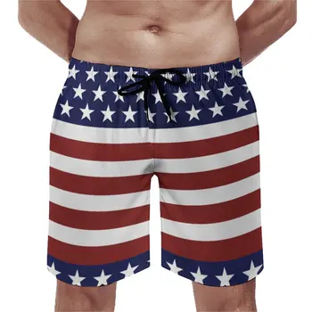 Американский флаг, Пляжные шорты США, Летние патриотические пляжные шорты для серфинга, 4 июля, гордость Америки, Мужские быстросохнущие повседневные пляжные плавки  10