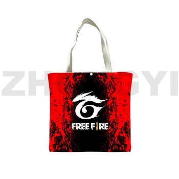 Аниме Free Fire Garena Сумка-тоут, Модная многоразовая сумка для покупок, мужские и женские сумки, Большая сумка через плечо, холщовая сумка для 3D-игры Free Fire  5
