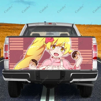 Аниме Oshino Shinobu Girl Car Tail Trunk Protect Vinly Наклейка-наклейка для бокового украшения капота автомобиля для внедорожника-пикапа  5
