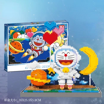 Астронавт Doraemon, сборка микрочастиц, строительные блоки для детского подарка на День рождения, игрушки для украшения  5