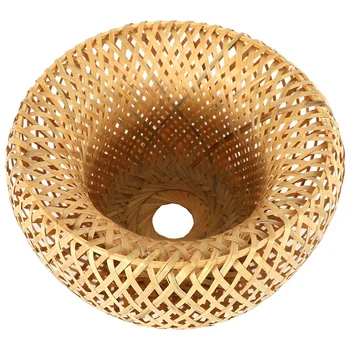 Бамбуковый плетеный ротанговый абажур ручной работы, двухслойный бамбуковый куполообразный абажур, Азиатский деревенский Японский дизайн лампы  5