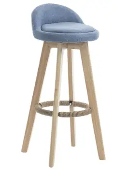 Барный стул из массива дерева, барный стул в стиле ретро, американский барный стул, Простой высокий табурет для дома, Вращающийся Креативный барный стул  10