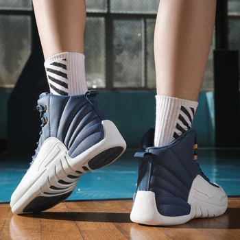 Баскетбольная обувь, мужская спортивная обувь для баскетбола, Дышащая амортизирующая Нескользящая спортивная обувь для тренировок в тренажерном зале, мужские кроссовки, кроссовки  5