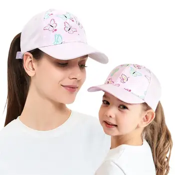 Бейсболка для родителей и детей в стиле модного принта, Бейсболки с конским хвостом для матери и дочки, Регулируемые Спортивные Повседневные Солнцезащитные шляпы на открытом воздухе  5