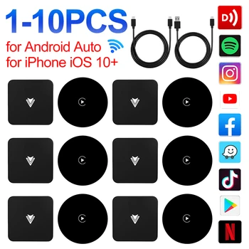 Беспроводной автоматический адаптер Android, интеллектуальный модуль WiFi 5.0G, USB-зарядка, Bluetooth-совместимый автомобильный блок искусственного интеллекта 5.0 для Android Auto Car  10