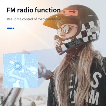 Беспроводные наушники для верховой езды, FM-радио, шлем с громкой связью, гарнитуры, Bluetooth-совместимый комплект для беспроводных звонков, аксессуары для мотоциклов  5
