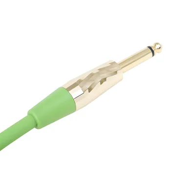 Бесшумный кабель для гитары 23*10.3*2.3 Аксессуары 3 метра 6,35 мм Басовый кабель для микрофона Зеленые детали для бесшумного инструмента  10