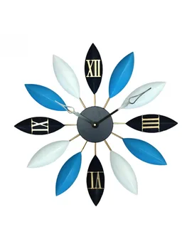 Большие Железные Художественные Настенные часы Ретро Скандинавского типа Беззвучные Часы-вешалки Бесшумные Подвесные Настенные Часы Домашний Декор гостиной Спальни  3