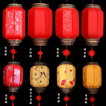 Большой красный фонарь Дворцовые огни на открытом воздухе, водонепроницаемая Старинная овчина, Новогодний Весенний фестиваль, Китайский Железный рекламный фонарь  10