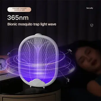Бытовая настенная ловушка для комаров С фиолетовой подсветкой, Электрическая мухобойка для комаров.  5