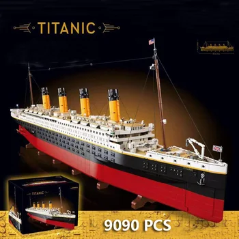 В наличии 9090 Шт, Титаник, Большой круизный катер, Пароход, Совместимый с 10294 Кирпичами, Строительные блоки, Детские игрушки 