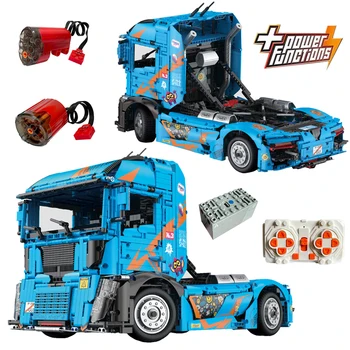 В НАЛИЧИИ Технические строительные блоки для грузовика с дистанционным управлением, сборка модели MOC City Car, кирпичи, игрушки для мальчиков, Рождественский подарочный набор  0