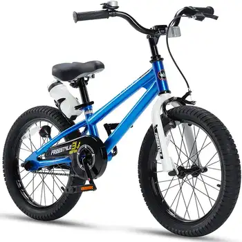 Велосипед для фристайла 18 дюймов для девочек и мальчиков Синего цвета с подставкой для ног  4