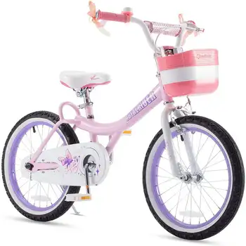 Велосипеды для начинающих Jenny Girls и 's 18 дюймов с корзиной для тренировочных колес, EI Розовый  5