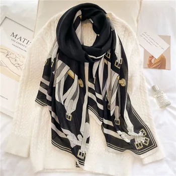 Весенне-осенний женский шарф, Модные шарфы элитного бренда, Зимняя теплая шаль, простой хиджаб, Европа, Америка, популярный шейный платок Turba  5