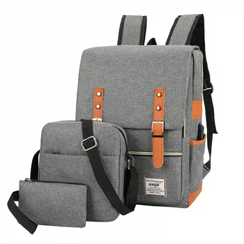 Винтажный 16-дюймовый рюкзак для ноутбука, рюкзаки и переноски, мужская сумка, женская парусиновая мужская парусиновая дорожная повседневная школьная сумка в стиле ретро для подростков  5