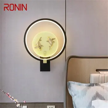 Внутреннее освещение из меди RONIN Настенный светильник Современного креативного дизайна, бра для дома, гостиной, коридора  5