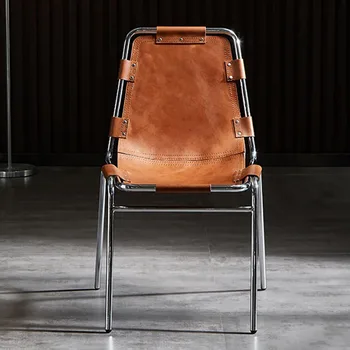 Водонепроницаемое кресло для гостиной, кожаное портативное кресло для отдыха в скандинавском стиле, обеденные стулья для гостиной, мебель для салонов Lazy Fauteuils  5