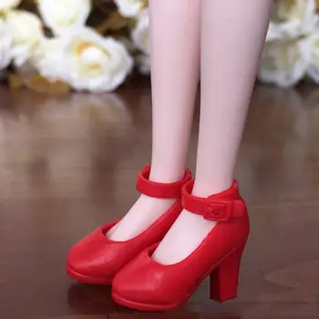 Высокие красные сандалии для куклы 1/6 размера, аксессуар для кукольной одежды.  5